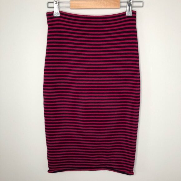 A.l.c. Pink and Navy Striped Bodycon Pencil Skirt Size Small - Picture 4 of 8